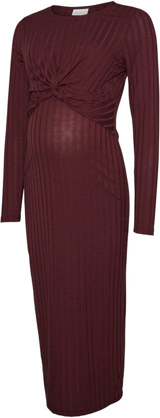 MAMALICIOUS MLLUCY JUNE LS JRS MIDI DRESS 2F Windsor Wine