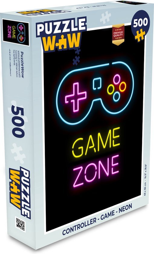 MuchoWow Puzzel Controller - Game - Neon - Zwart - Quotes - Game zone - Legpuzzel - Puzzel 500 stukjes - Sinterklaas cadeautjes - Sinterklaas voor grote kinderen