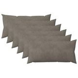 vidaXL Kussensloop - 6 stuks - HEERLEN - Lichtgrijs - 40 x 80 cm - Fluweel