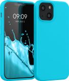 kwmobile telefoonhoesje geschikt voor Apple iPhone 13 mini - Hoesje met siliconen coating - Smartphone case in ijsblauw