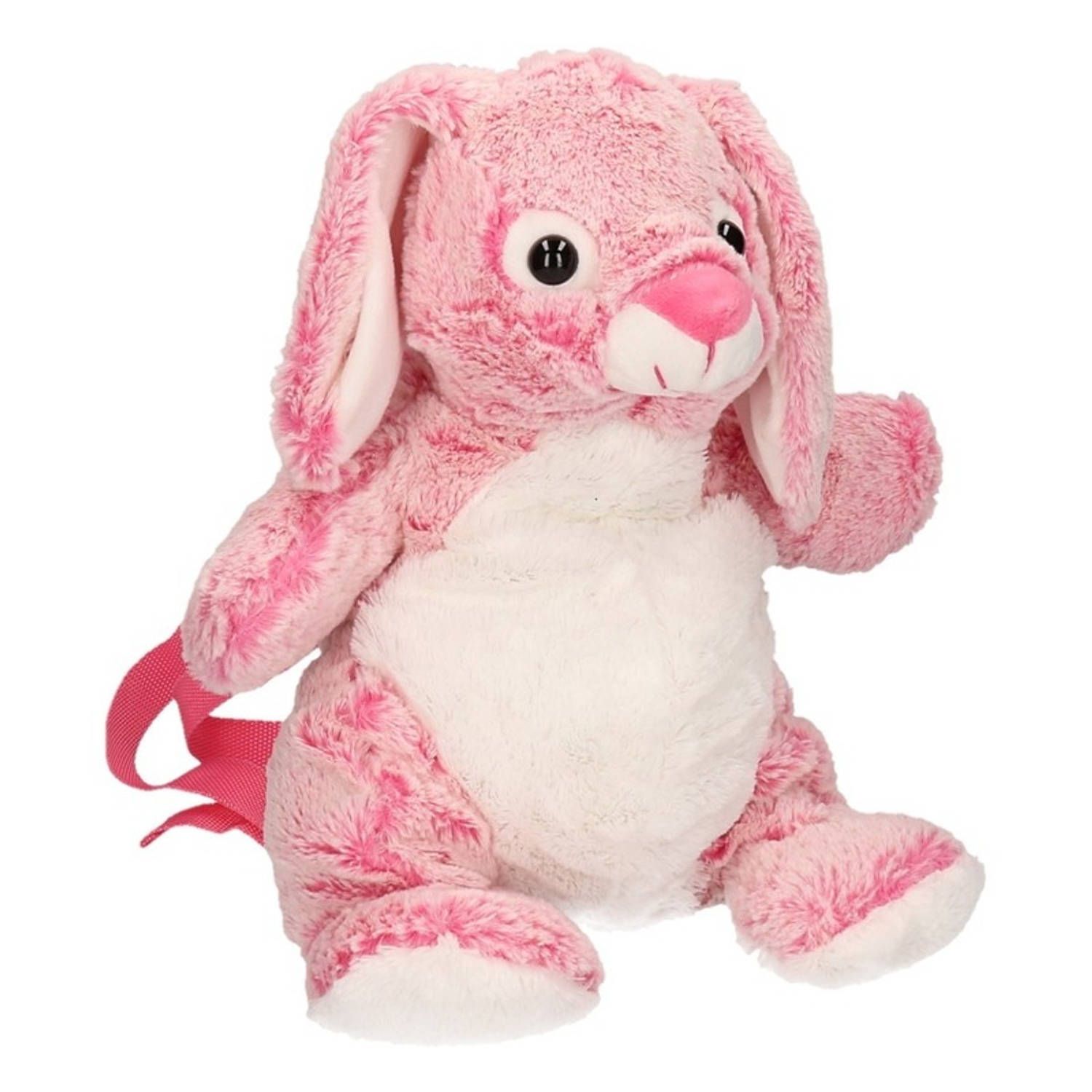 Knuffelparadijs Roze konijn rugzak - 20 x 36 cm - Polyester