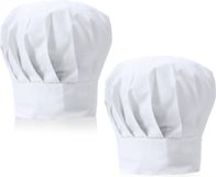 Merkloos / Sans marque Luxe koksmuts - 2x - wit - voor volwassenen - maat 57-59 - katoen/polyester - koksmutsen - chef muts
