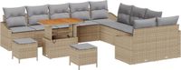 vidaXL Tuinbank Beige Poly Rattan