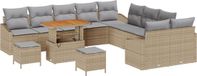 vidaXL Tuinbank Beige Poly Rattan