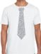 Bellatio Decorations Shoppartners Bv Carnaval verkleed t-shirt - met zilveren glitter stropdas - wit - voor heren - disco - glamour L