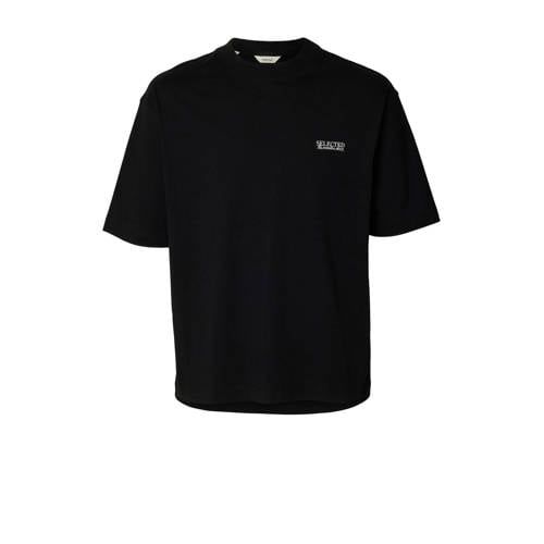 Selected Selected relaxed T-shirt zwart