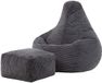 icon - Dalton Zitzak Fauteuil met Poef - Gaming - Ribfluweel - Houtskool