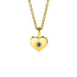 Zinzi DECEMBER hanger 12mm gold plated hart geboortesteen blauw topaas zirconia (zonder collier)