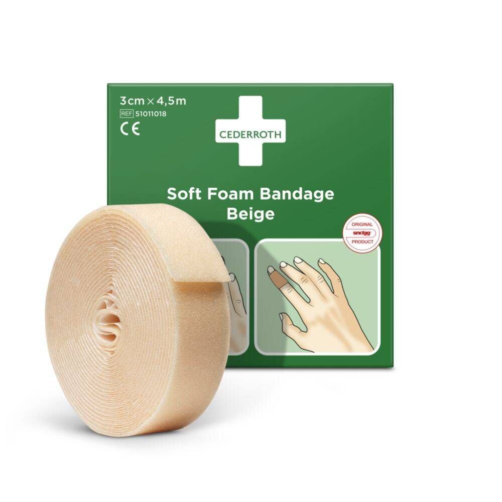Cederroth Cederroth Soft Foam Bandage Beige 3 cm x 4,5 m 51011018 1 verband