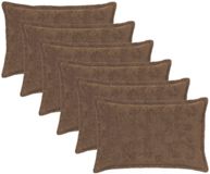 vidaXL Kussensloop 6 st houten licht bruin 40 x 60 cm nep konijnenbont