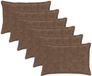 vidaXL Kussensloop 6 st houten licht bruin 40 x 60 cm nep konijnenbont