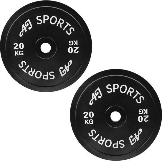 AJ-Sports Halterschijven Zwart 20 kg - 2 Stuks - Halterschijf 50 mm