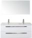 BES LED Seville Badmeubelset 120 cm - 2 Laden Wit Hoogglans - Dubbele Keramische Wastafel met Spiegel