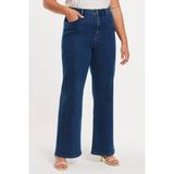 YOEK wide leg jeans dark blue denim