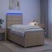 Prolenta Maison Exclusive - LED boxspringbed met matras, crème kleur, 100 x 200 cm, gestoffeerd