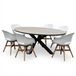 AVH-Collectie Salvador Karlstad dining tuinset 220x115xH75 cm 7 delig antraciet wit polywood