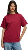 Superdry Essential T-shirt met logo en losse pasvorm - Dames - T-shirts - Bordeaux Red - XXL