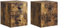 vidaXL Muurbevestigde Nachttafel 2 st Gerookt eiken 33 x 34,5 x 40 cm