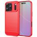 Apple iPhone 17 Pro Coque - Housse Étui Silicone Gel Carbone + Verre Trempé - Rouge