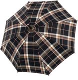 Doppler Manufaktur Zürs Chestnut Stick Paraplu 91 cm - 106cm Diameter - ckeck black-brown