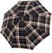 Doppler Manufaktur Zürs Chestnut Stick Paraplu 91 cm - 106cm Diameter - ckeck black-brown