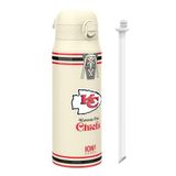 Ion8 Stalen Waterfles, 600 ml/20 oz, Lekvrij, Makkelijk te Openen, Veilige Vergrendeling, Vaatwasserbestendig, Hygiënische Flipcover, Draaggreep, Duurzaam, Reliëfprint, NFL Design