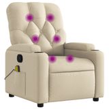 VidaXL Massagestoel Crème Stof/Weefsel