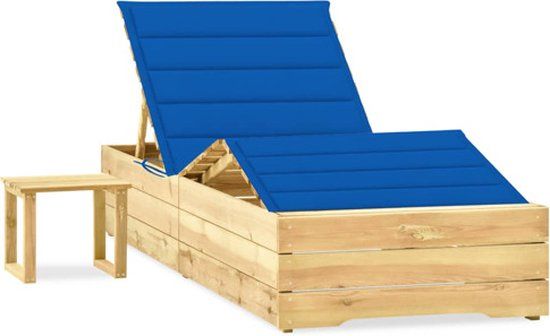 vidaXL Ligbed met tafeltje en kussen