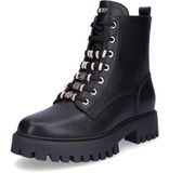 GUESS Fionaa Enkellaarzen Zwart Synthetisch Leer Veters Plateau Hak 5-7cm Maat 37