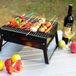 Merkloos / Sans marque Holland Connections Barbecue Houtskool - Opvouwbare BBQ - Compact - Inklapbare Grill Met Rooster - Camping - Tafel - Strand - Zomer - Picknick - Rechthoekig - Roestvrij Staal - Zwart - 35x27x20 cm