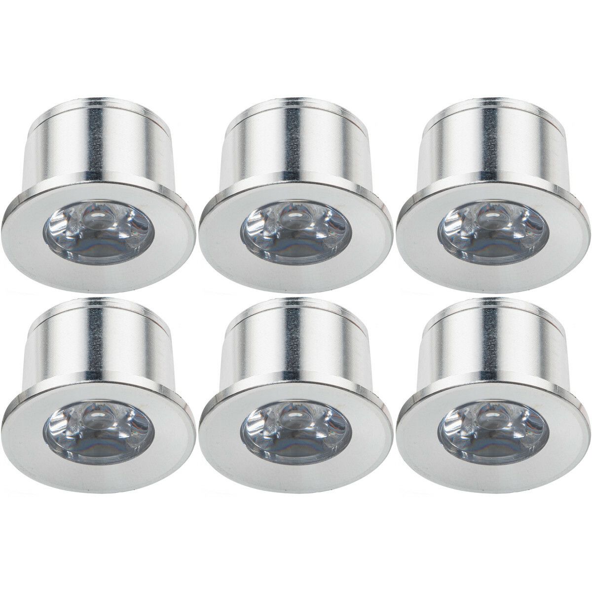 Velvalux Voordeelpak LED Veranda Spot Verlichting 6 Pack - 1W - Warm Wit - Ø31mm - Zilver