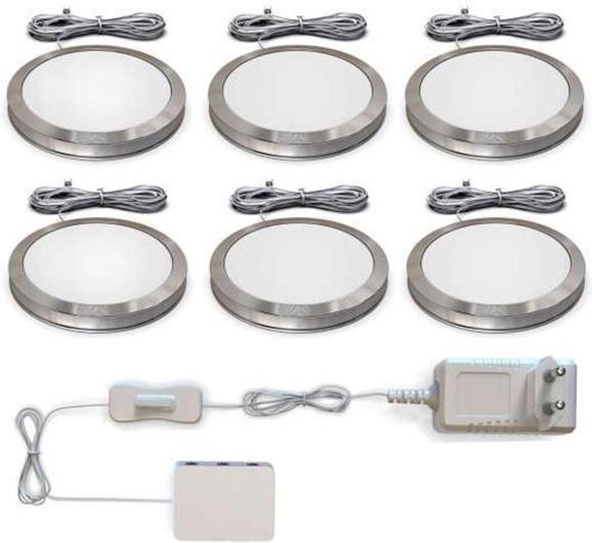 B.K.Licht - Keukenverlichting - kastverlichting - LED onderbouwverlichting - rond - 3.000K - 170Lm - set van 6