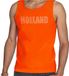 Bellatio Decorations Glitter Holland tanktop oranje met steentjes/rhinestones voor heren - Oranje fan shirts - Holland / Nederland supporter - EK/ WK top / outfit L