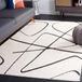 Safavieh Bohemian Indoor Hand Tufted Abstract Collection, ABT340, in Ivory / Charcoal, 60 X 91 cm