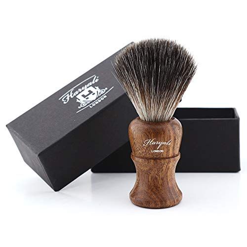 Haryali London Mens Scheerborstel met Synthetische Badger Haar Borsten - Nat Scheren - Cadeau