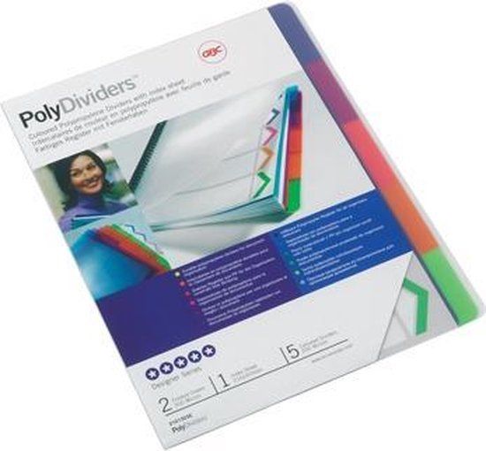 GBC Tabbladen PolyDividers pak van 5 stuks