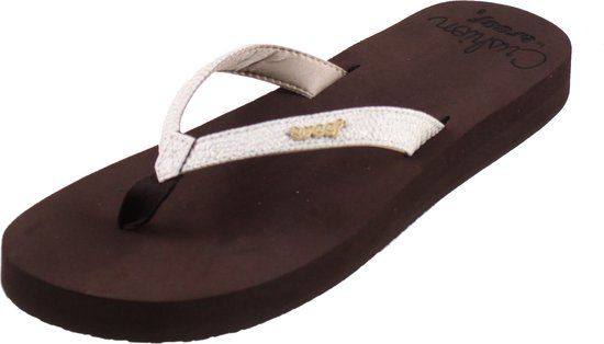 Reef Star Cushion Sassybrown/White Dames Slippers - Bruin/Wit - Maat 37,5