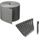 Bordure de jardin flexible en matériau PE recyclé gris, épaisseur 3 mm, hauteur 15 cm x 10 mètres, résistant aux UV, avec 10 ancres de fixation de 26,7 cm de haut