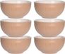Excellent Houseware Soepkommen/serveer schaaltjes - 6x - Roman Style - Keramiek - D14 x H7 cm - Zalmroze