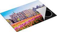 Chefcare Inductie Beschermer Amsterdamse Huisjes met Tulpen - Multicolor - 75x55 cm