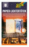 folia 11907 - lichtzakken van moeilijk ontvlambaar papier, fonkelende sterren, 5 stuks, ca. 19 x 11,5 x 7 cm, sfeervolle tafeldecoratie in advent en Kerstmis