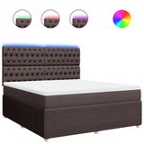 vidaXL Boxspringbed met matras, donkerbruin, 180x200 cm, gestoffeerd