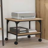 vidaXL Printerstand Artisan Eiken 50 x 40 x 38 cm Bewerkt Hout