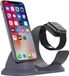 DrPhone T020 - 2-in-1 Aluminium Oplaad Dock & Stand Houder - Voor iPhone & iPad - Incl. 1m Micro USB Kabel – Grijs