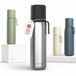 LARS NYSØM Thermosfles van roestvrij staal - Dubbelwandige geïsoleerde drinkfles met beker en draagriem, lekvrije metalen fles voor reizen, kantoor en buitenactiviteiten (RVS, 750ml)