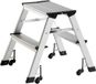 Alco Escabeau 2 marches - 45cm de haut sur roulettes - Aluminium