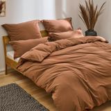Blumtal Linge de lit - Housse de couette - 155 x 200 cm - Taie d'oreiller - 80 x 80 cm - Cuivre