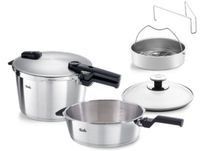 Fissler Vitaquick Premium Snelkookset - 8L + 4L - met stoominzet en glasdeksel