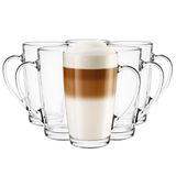 Glasmark Krosno Latte Macchiato Glazen Cappuccino-Set Theeglazen-Set Met Handvat Dessertglazen Waterglazen Koffieglazen Glühweinglazen Ijskoffieglazen Glühweinkoppen Grogglazen 6X 400 Ml