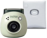 Fujifilm INSTAX PAL Digital Camera - Pistachio Green + SQUARE Link Printer - White
